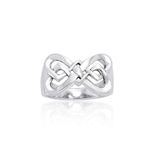 Danu Contemporary Silver Celtic Knotwork Ring TRI596
