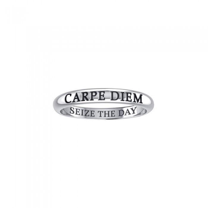 CARPE DIEM SEIZE THE DAY Sterling Silver Ring TRI618