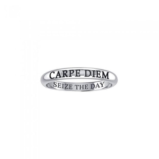 CARPE DIEM SEIZE THE DAY Sterling Silver Ring TRI618