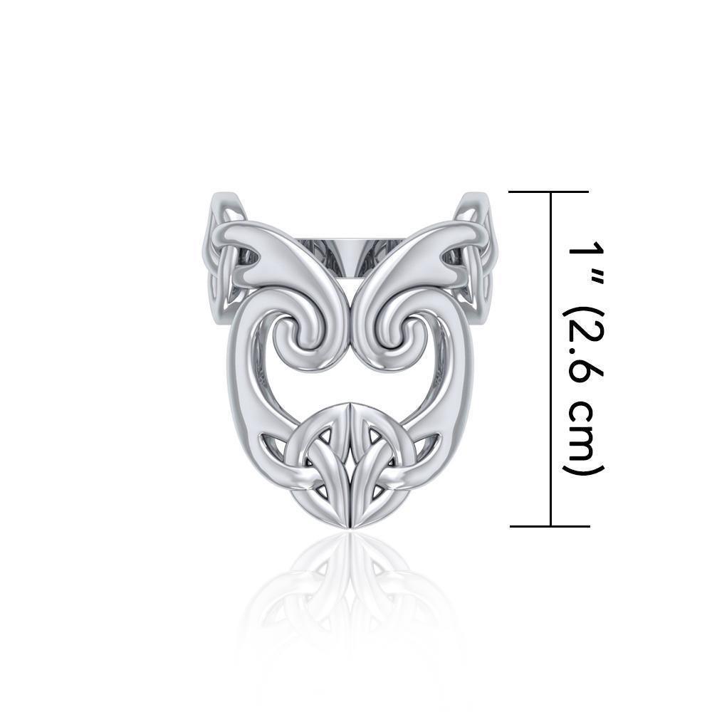 The deity’s pervasive energy ~ Sterling Silver Celtic Triquetra Ring TRI634