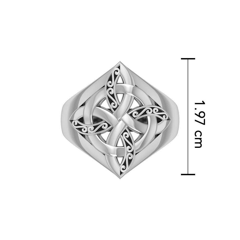 Celtic Four Point Knot Ring TRI655