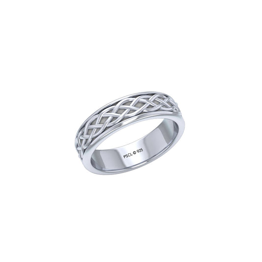 Celtic Sterling Silver Spinner Band Ring TRI769