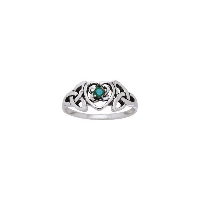 Celtic heart Silver Ring TRI817