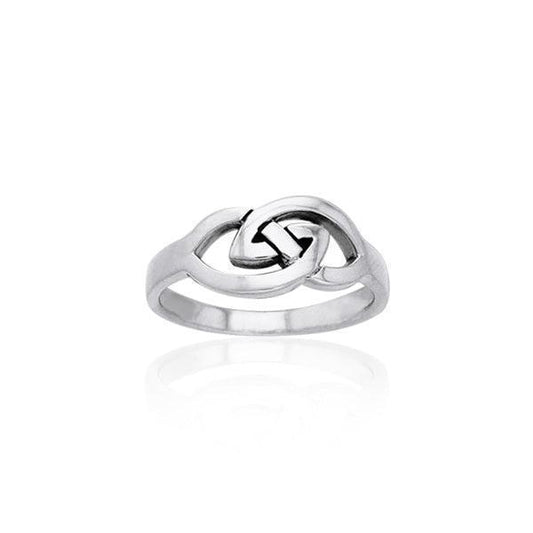 Modern Celtic Silver Ring TRI888