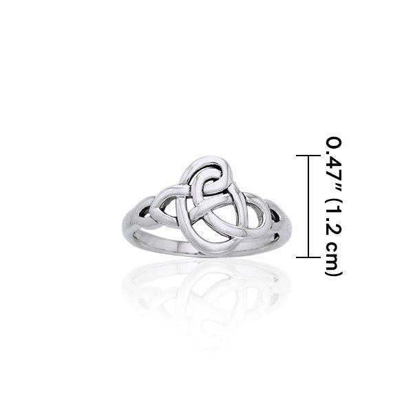 Modern Celtic Knotwork Silver Ring TRI890