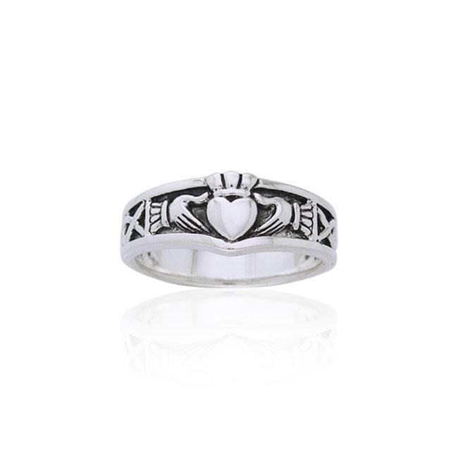 Celtic Claddagh Silver Ring TRI893