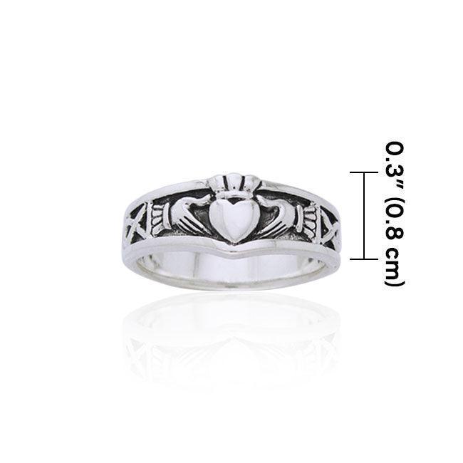 Celtic Claddagh Silver Ring TRI893