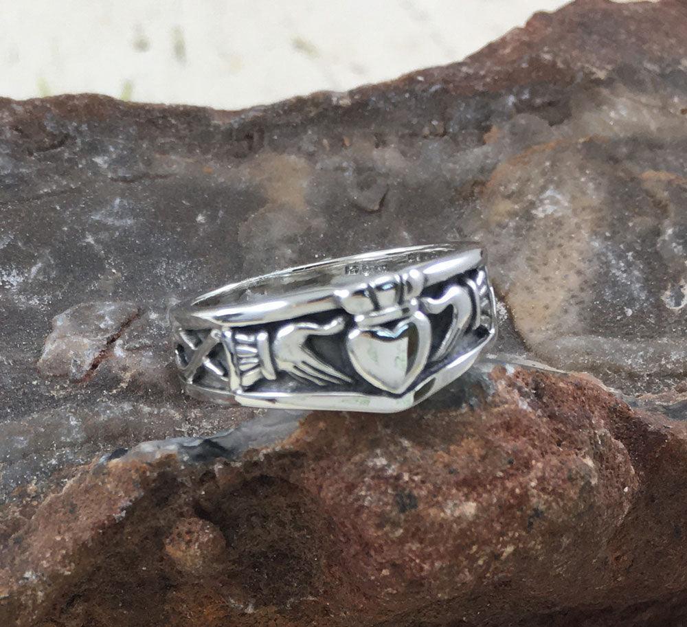 Celtic Claddagh Silver Ring TRI893