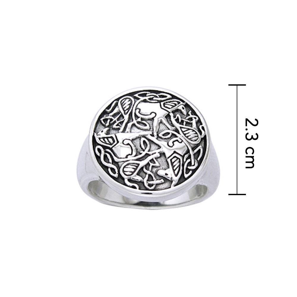 Celtic Knotwork Horse Ring TRI902