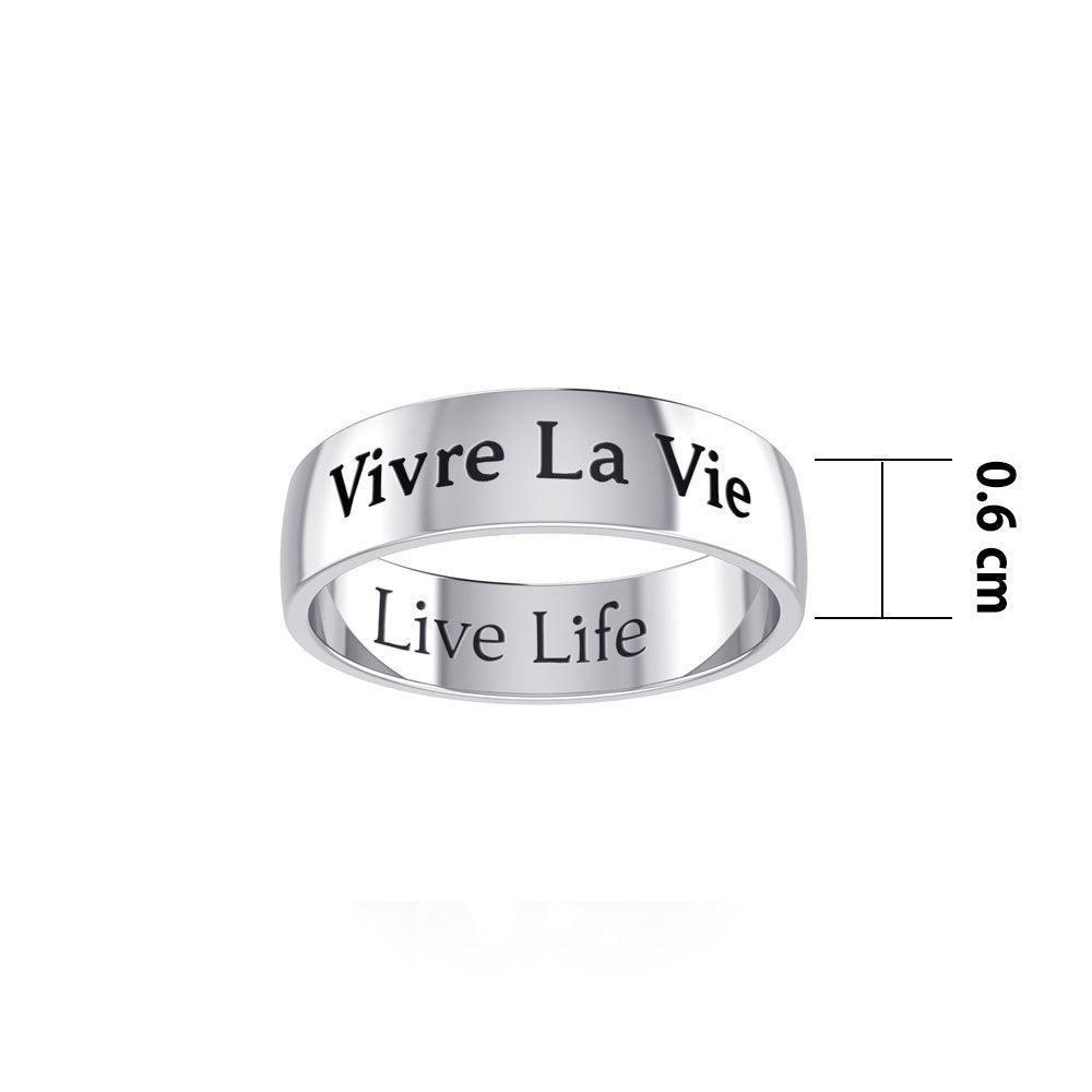 Live Life Sterling Silver Ring TRI977