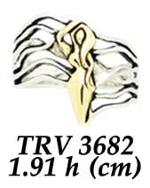 Dancing Goddess Sterling Silver with 14K Gold Accent Ring TRV3682