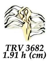 Dancing Goddess Gold Accent Silver Ring TRV3682