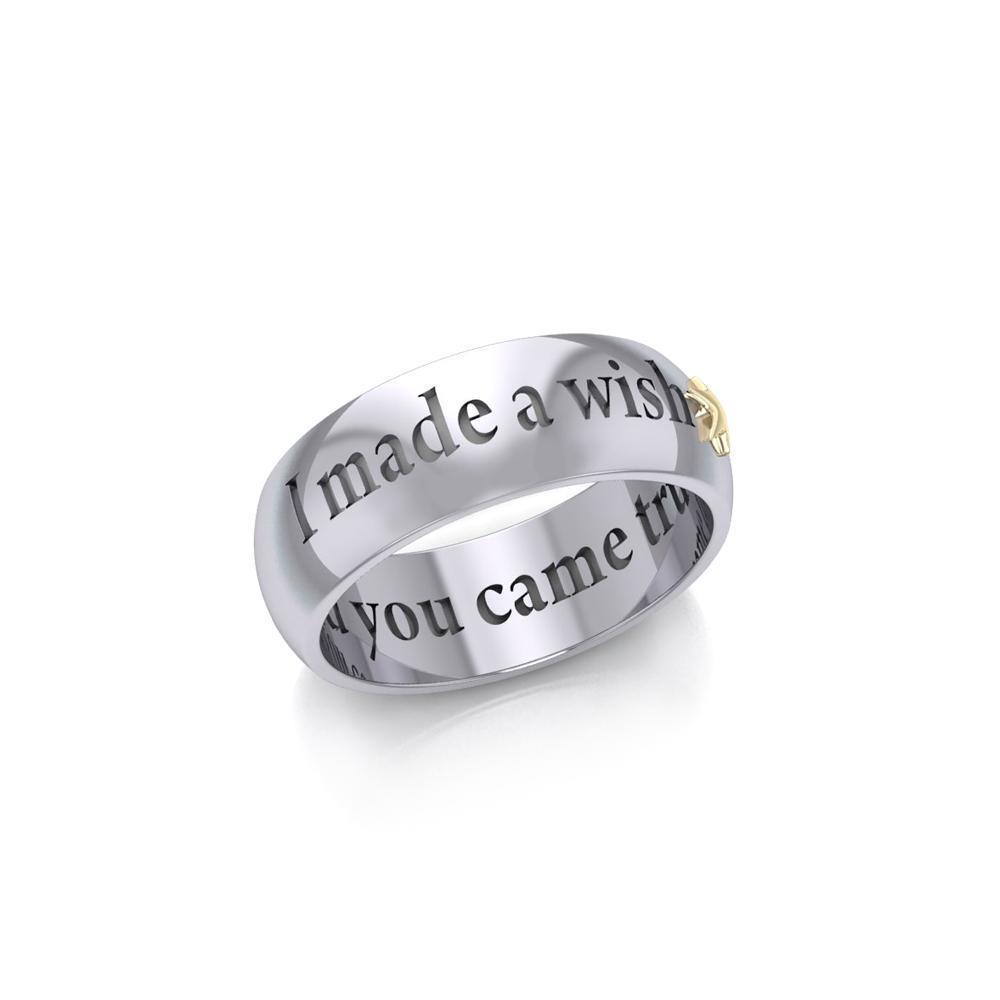 I made a wish and you came true Empower Word Silver and Gold Ring TRV3865