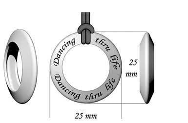 Dancing Thru Life Sterling Silver Pendant and Cord Set TSE280