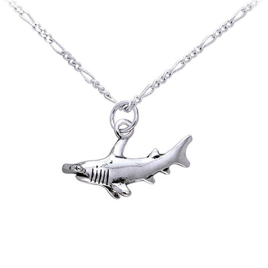Hammerhead Shark Silver Pendant with Chain TSE057 - peterstone.dropshipping