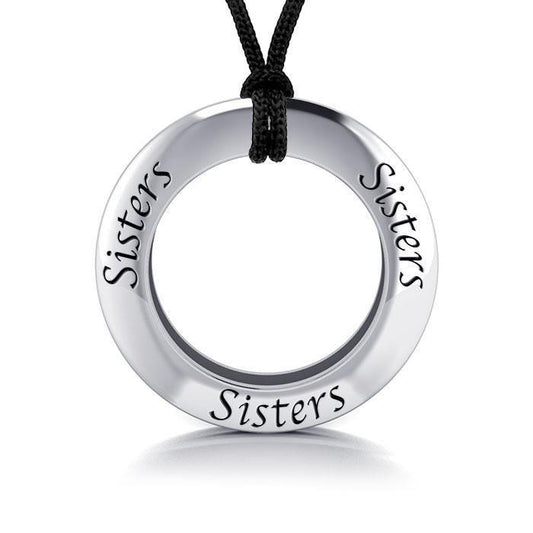 Sisters Silver Pendant and Cord Set TSE166