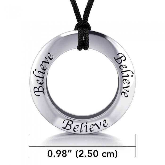 Believe Silver Pendant and Cord Set TSE212