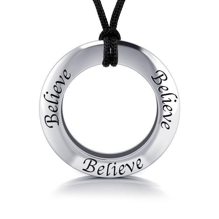 Believe Silver Pendant and Cord Set TSE212