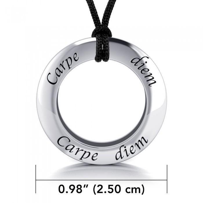 Carpe Diem Seize the Day Silver Pendant and Cord Set TSE279