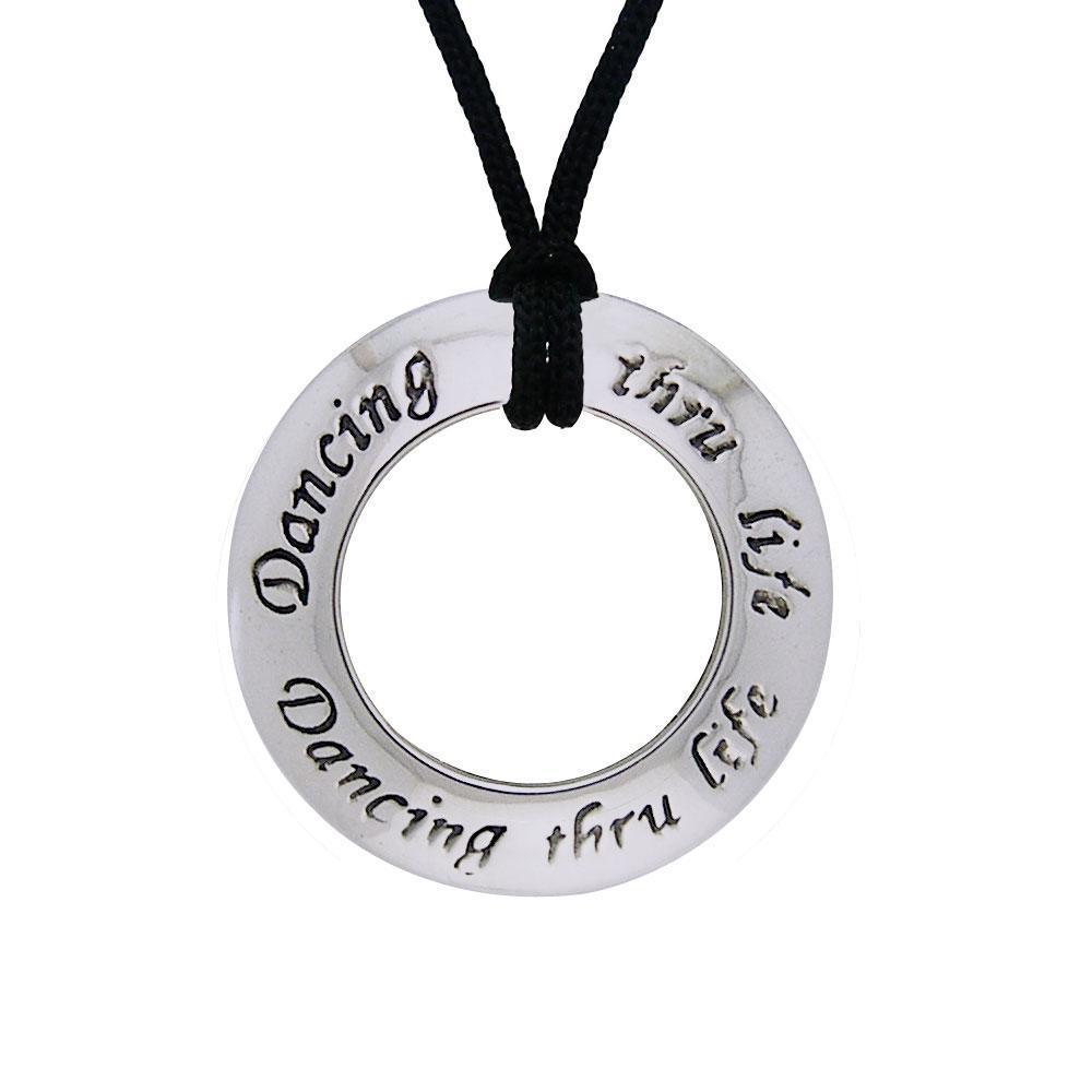 Dancing Thru Life Silver Pendant and Cord Set TSE280