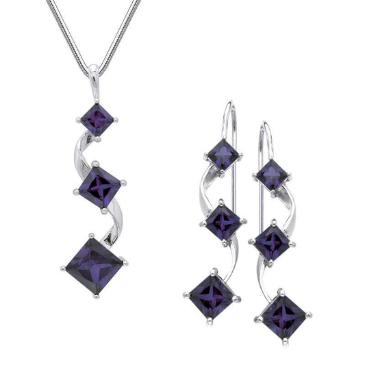 Find your natural balance ~ Sterling Silver Jewelry Earrings and Necklace Set TSE603