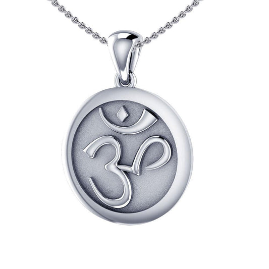 Om Silver Pendant with Chain Set TSE685 - peterstone.dropshipping