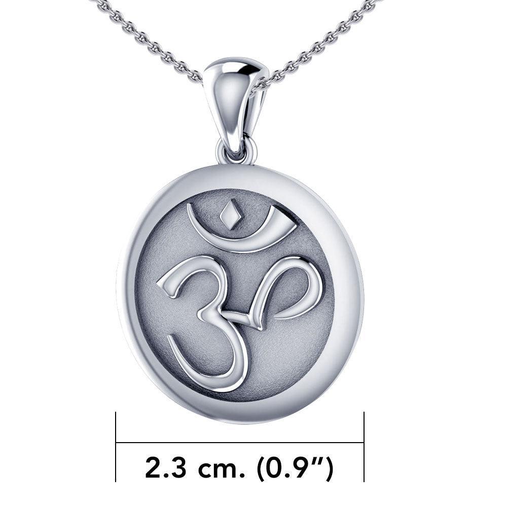 Om Silver Pendant with Chain Set TSE685 - peterstone.dropshipping