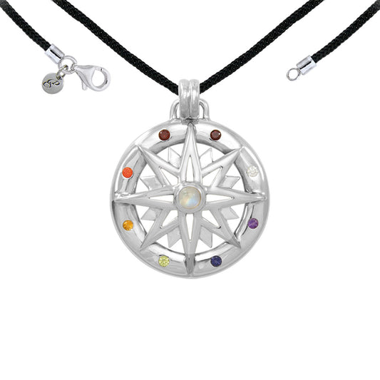 Compass Rose Sterling Silver & Gemstone Necklace Set TSE688