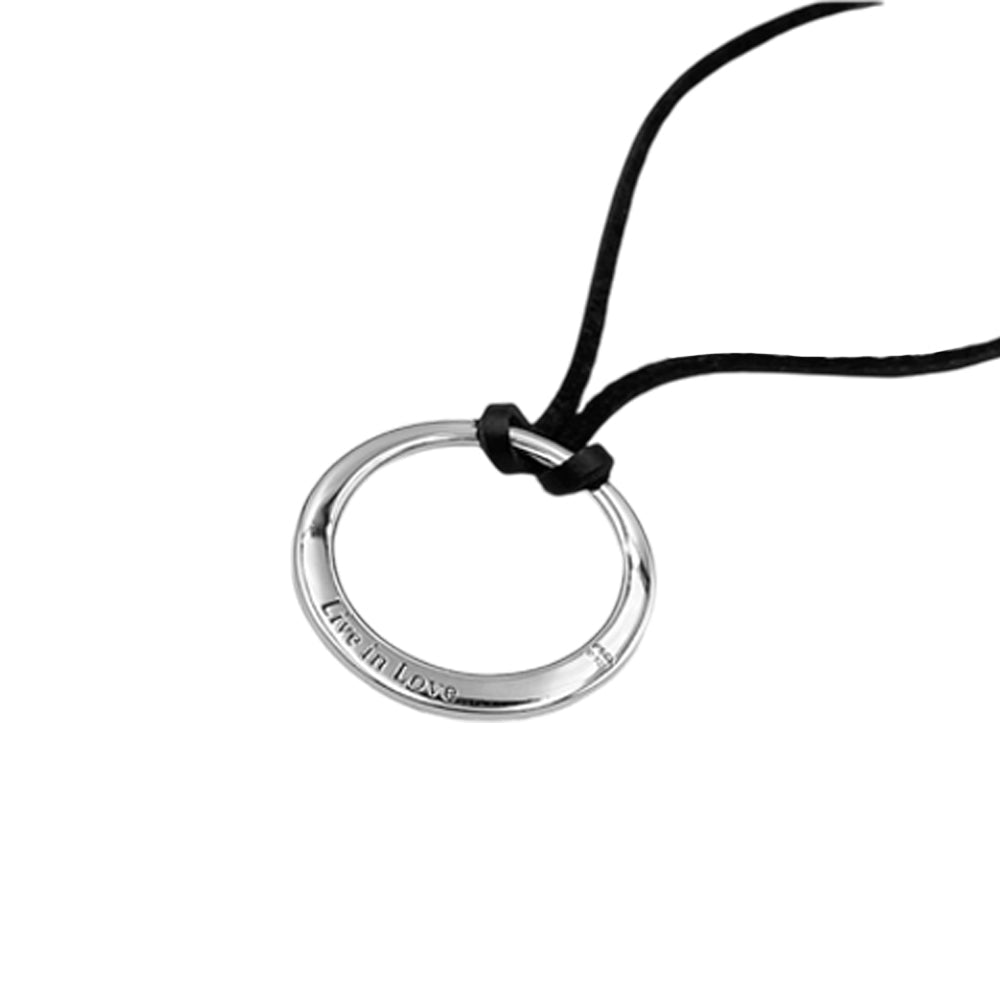 Loop Pendant & Leather Black cord TSE733P Custom Word
