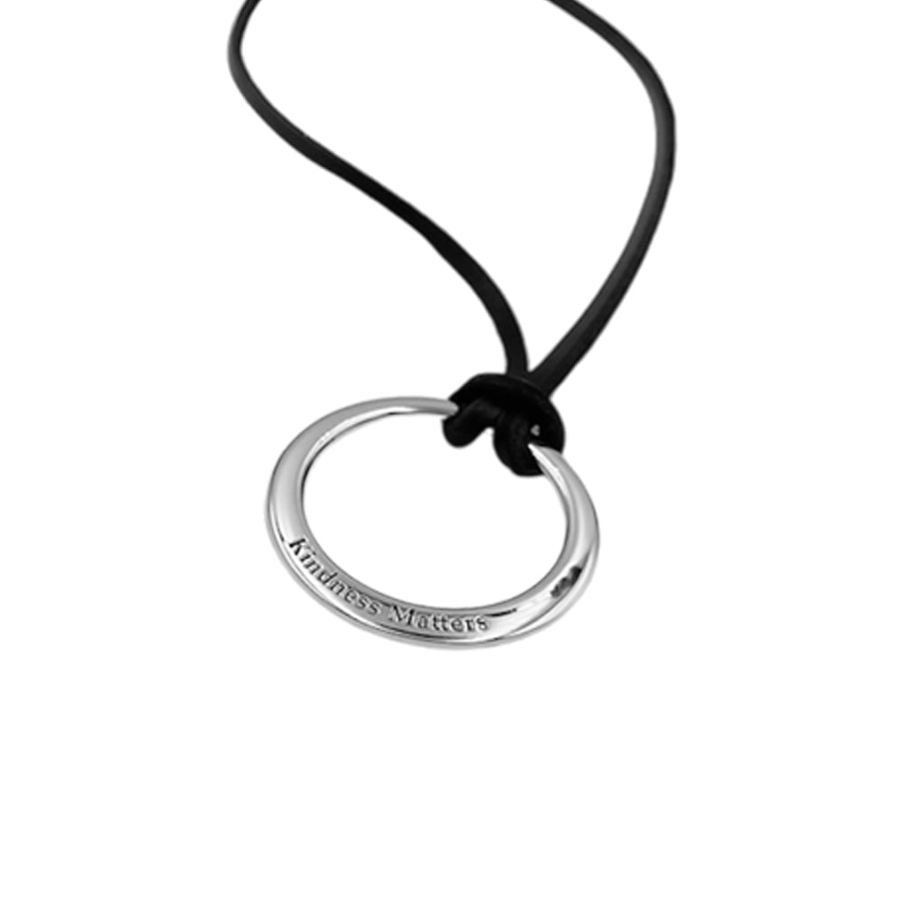 Loop Pendant & Leather Black cord TSE733P Custom Word