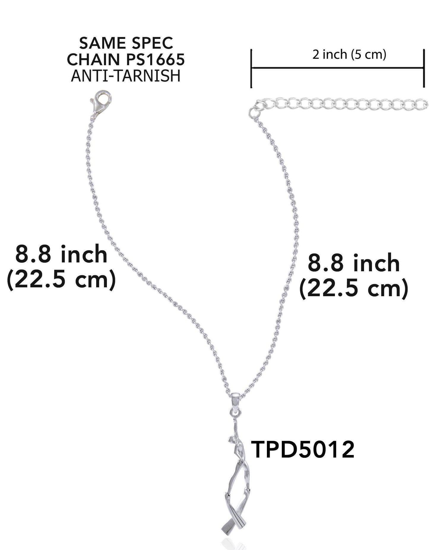 Silver Freediver Pendant with Chain Set TSE794