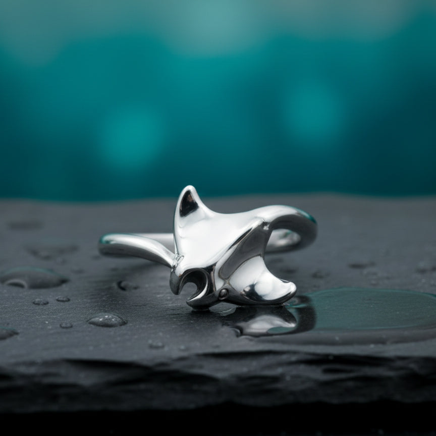 Manta Ray Sterling Silver Toe Ring TTR099
