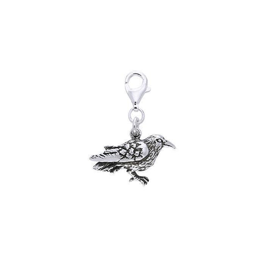 Silver Raven Clip on Charm TWC011