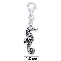 Celtic Seahorse Silver Clip Charm TWC013