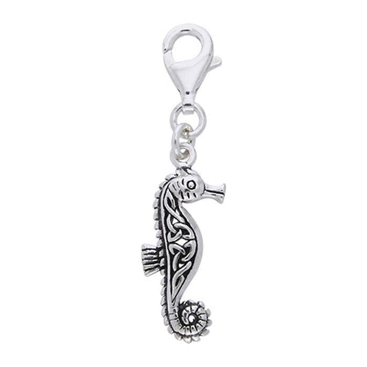 Celtic Seahorse Silver Clip Charm TWC013