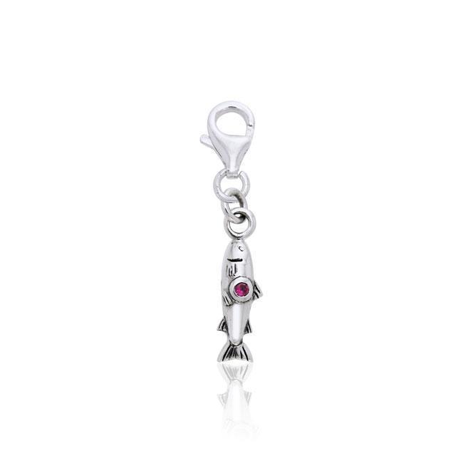 Danu Silver Salmon of Knowledge Clip Charm TWC049