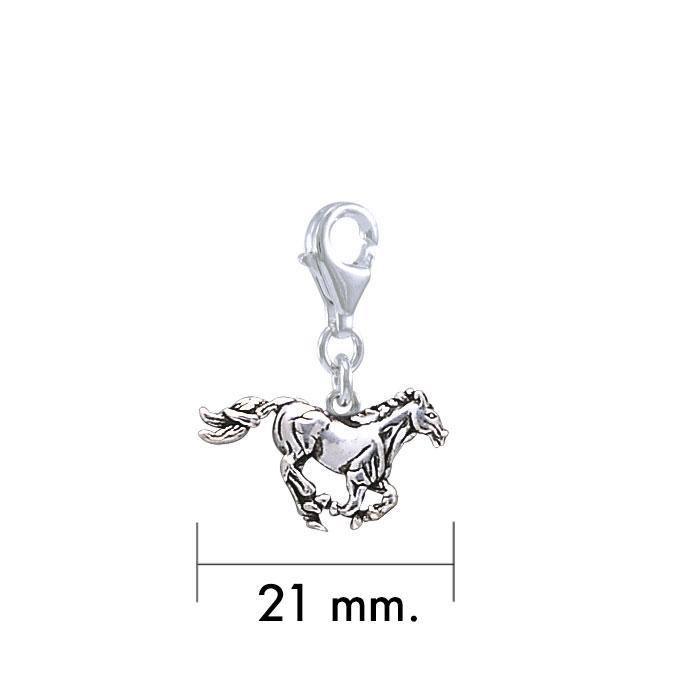 Running Horse Silver Clip Charm TWC134