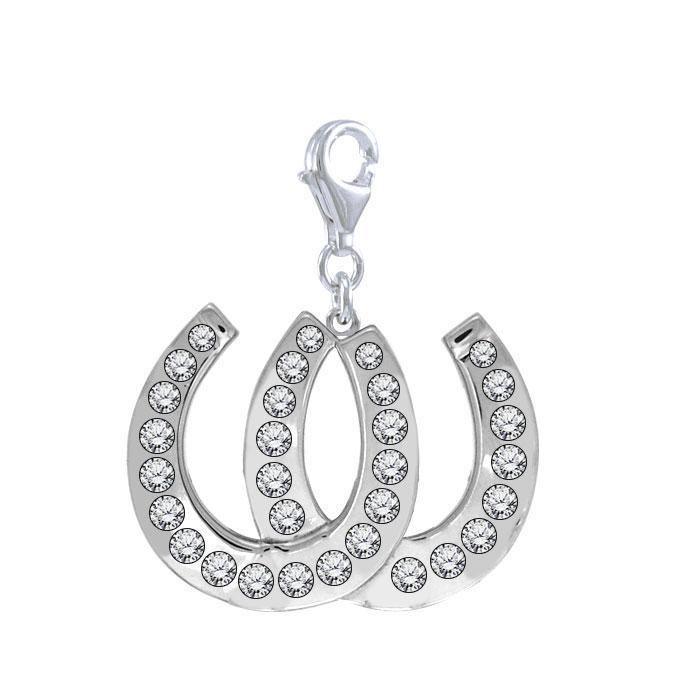Horseshoes Equestrian Silver Clip Charm TWC162