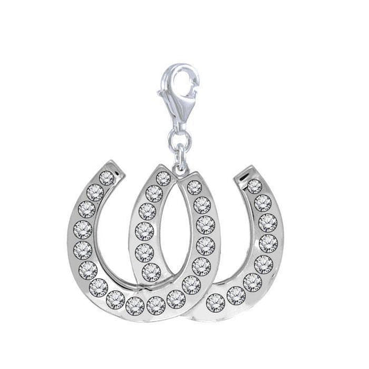 Horseshoes Equestrian Silver Clip Charm TWC162