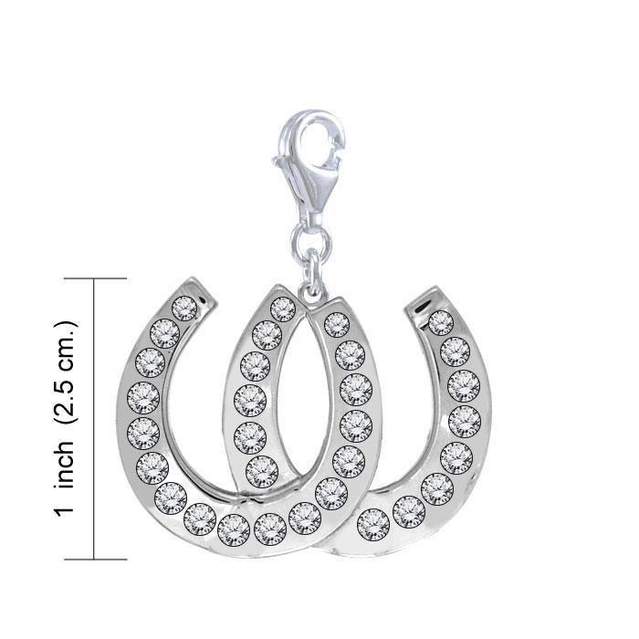 Horseshoes Equestrian Silver Clip Charm TWC162