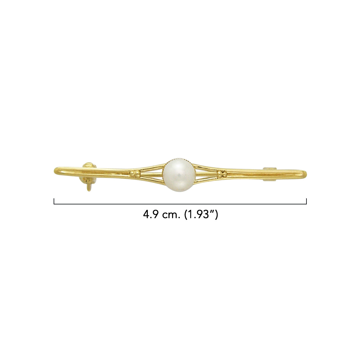 Equestrian Elegance Bar with Pearl Sterling Silver Brooch TBC077