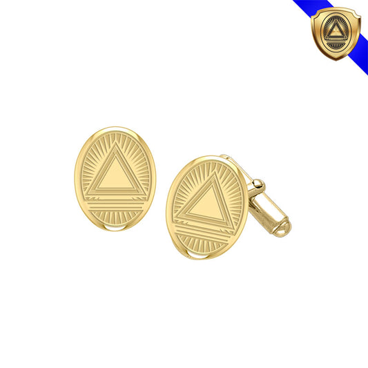 System Energy Symbol Gold Vermeil Plate on Silver Cufflinks VCL030