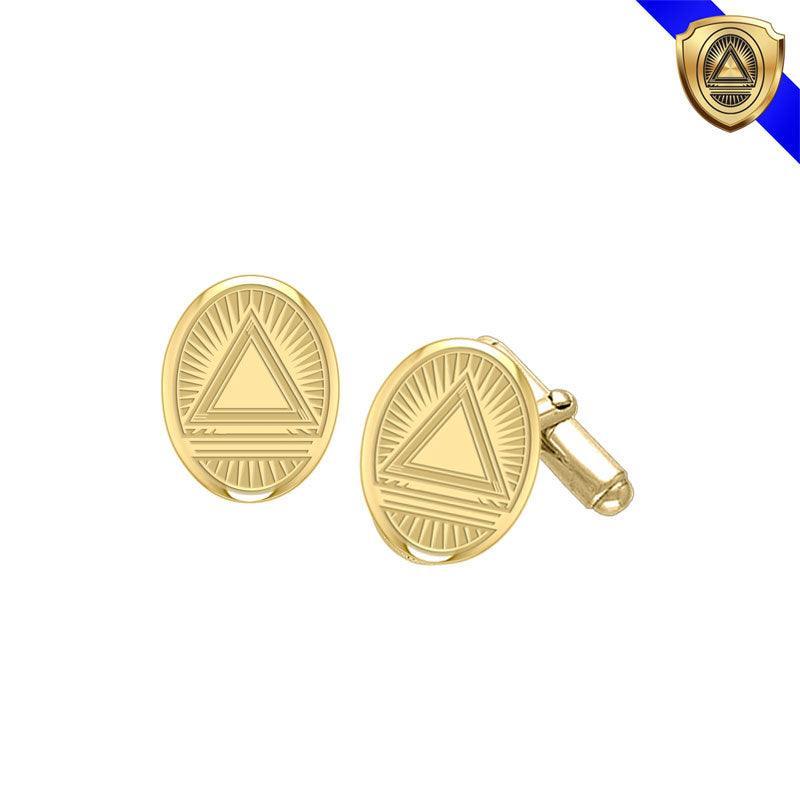 System Energy Symbol Gold Vermeil Plate on Silver Cufflinks VCL030 - peterstone.dropshipping
