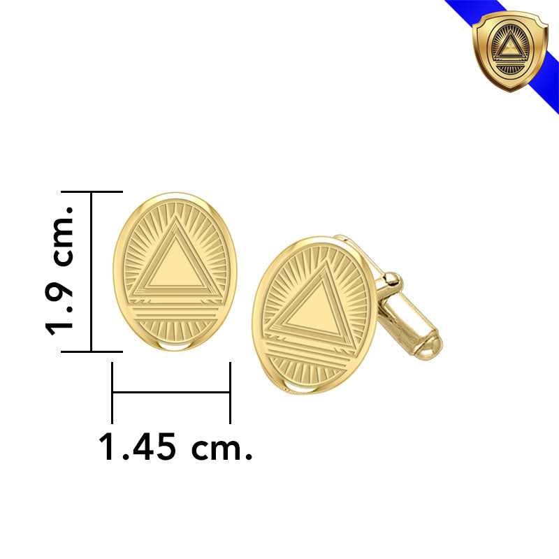 System Energy Symbol Gold Vermeil Plate on Silver Cufflinks VCL030