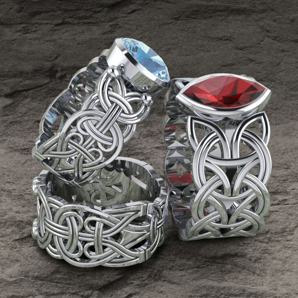 Borre Sterling Silver Ring with Marquise Gemstone by Courtney Davis TRI574