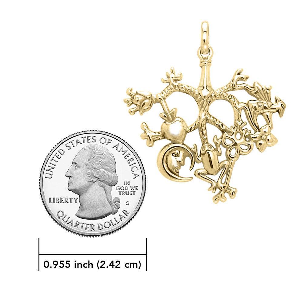 Cimaruta - Witch Silver with 18K Gold Vermeil Plate Pendant VPD3134