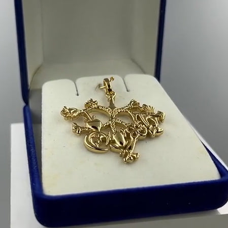 Cimaruta - Witch Silver with 18K Gold Vermeil Plated Pendant VPD3134