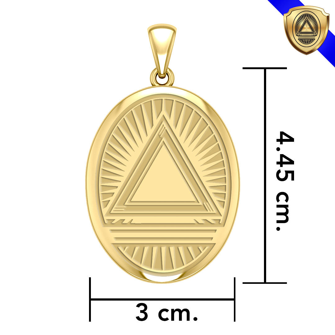 System Energy Symbol Gold Vermeil Plate on Silver Large Pendant VPD3317