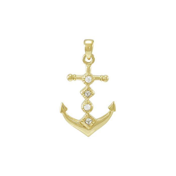 Anchor Gold Vermeil Pendant with Gemstone VPD4047