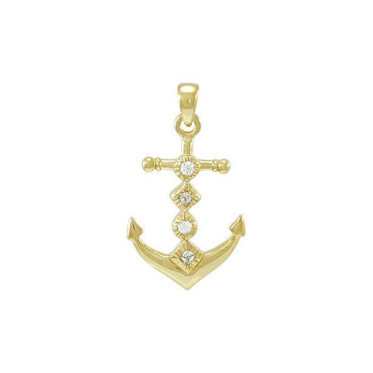 Anchor Gold Vermeil Pendant with Gemstone VPD4047
